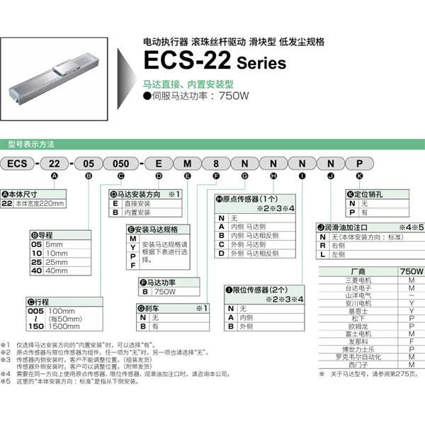 CKD喜開理電動執行器（無馬達型）滑塊型ECS-22-10010-EM8NNNNN