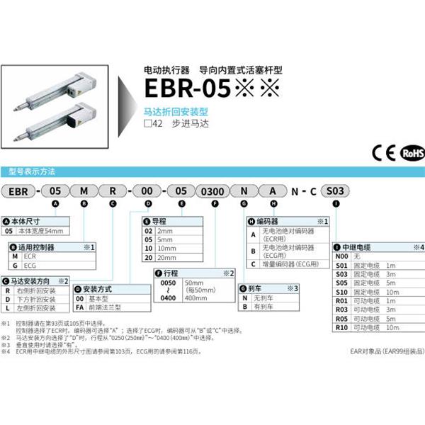 CKD喜開理電動執行器導向內置式活塞桿型EBR-05GR-FA-200400BCB