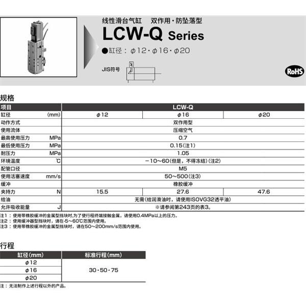 CKD喜開理線性滑臺氣缸LCW-Q-12-50-HL-A