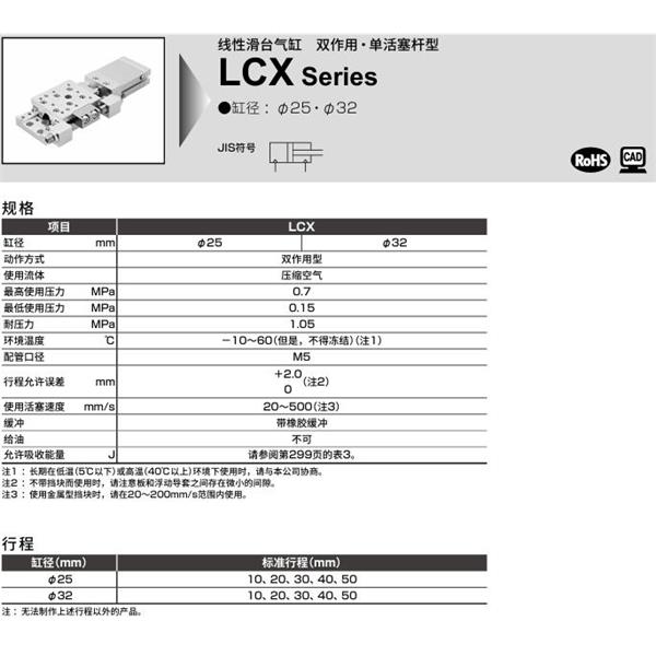 CKD喜開理線性滑臺氣缸LCX-25-40-T2H-R-A1TE
