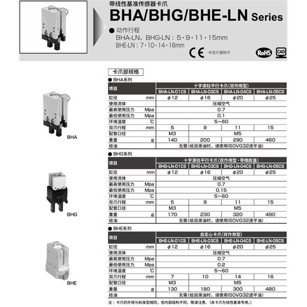 CKD喜開理帶線性基準傳感器卡爪BHE-LN-03CS-10HCLDSDN